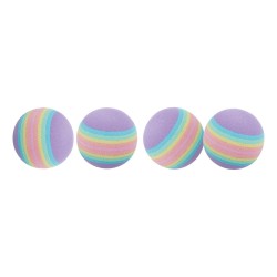 Trixie Cat Foam Balls Rainbow Print 4 Pack